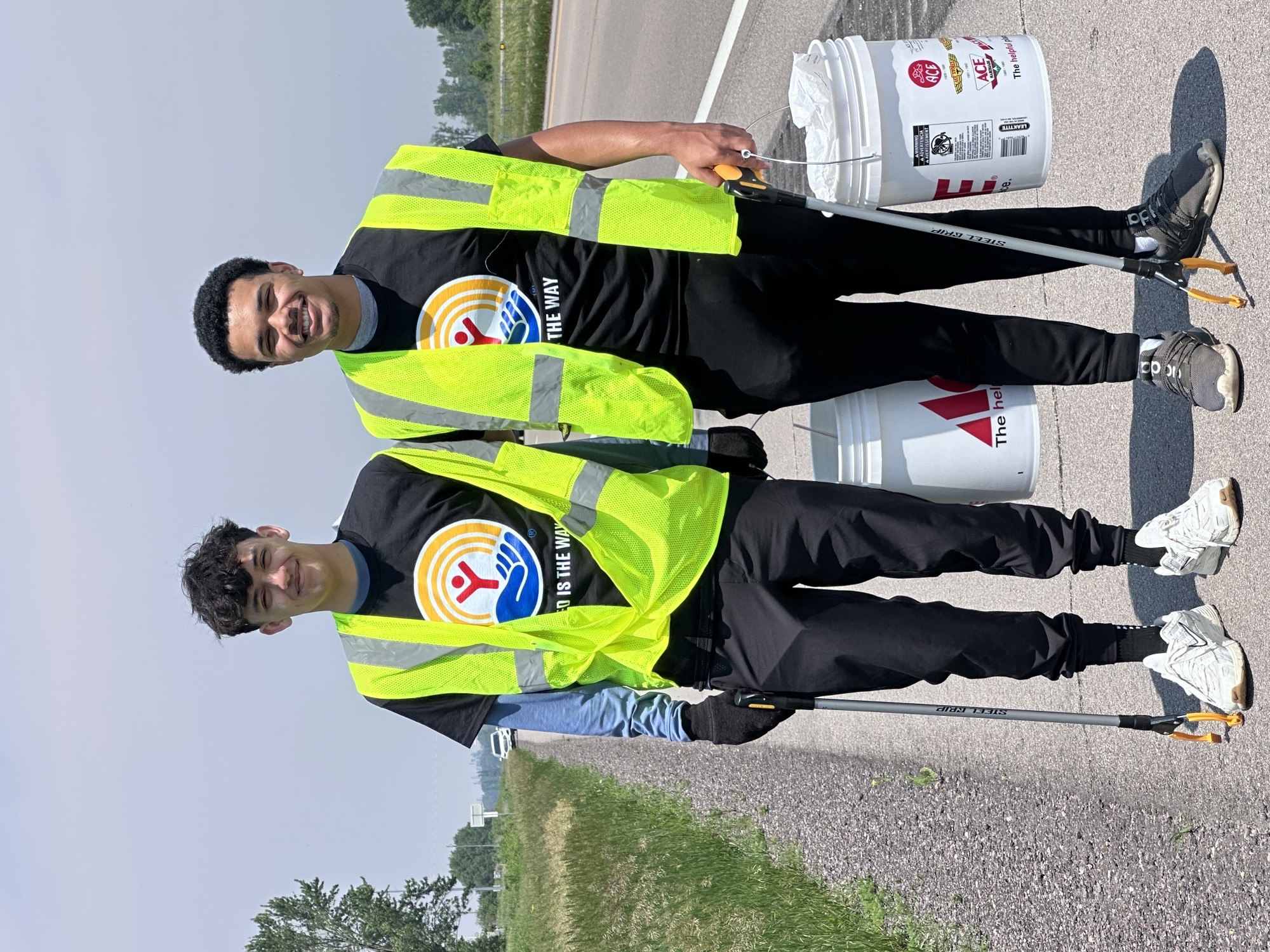 Community volunteers distributing relief supplies